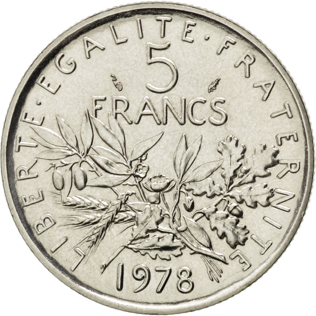 Coin, France, Semeuse, 5 Francs, 1978, MS(63), Nickel Clad Copper-Nickel
