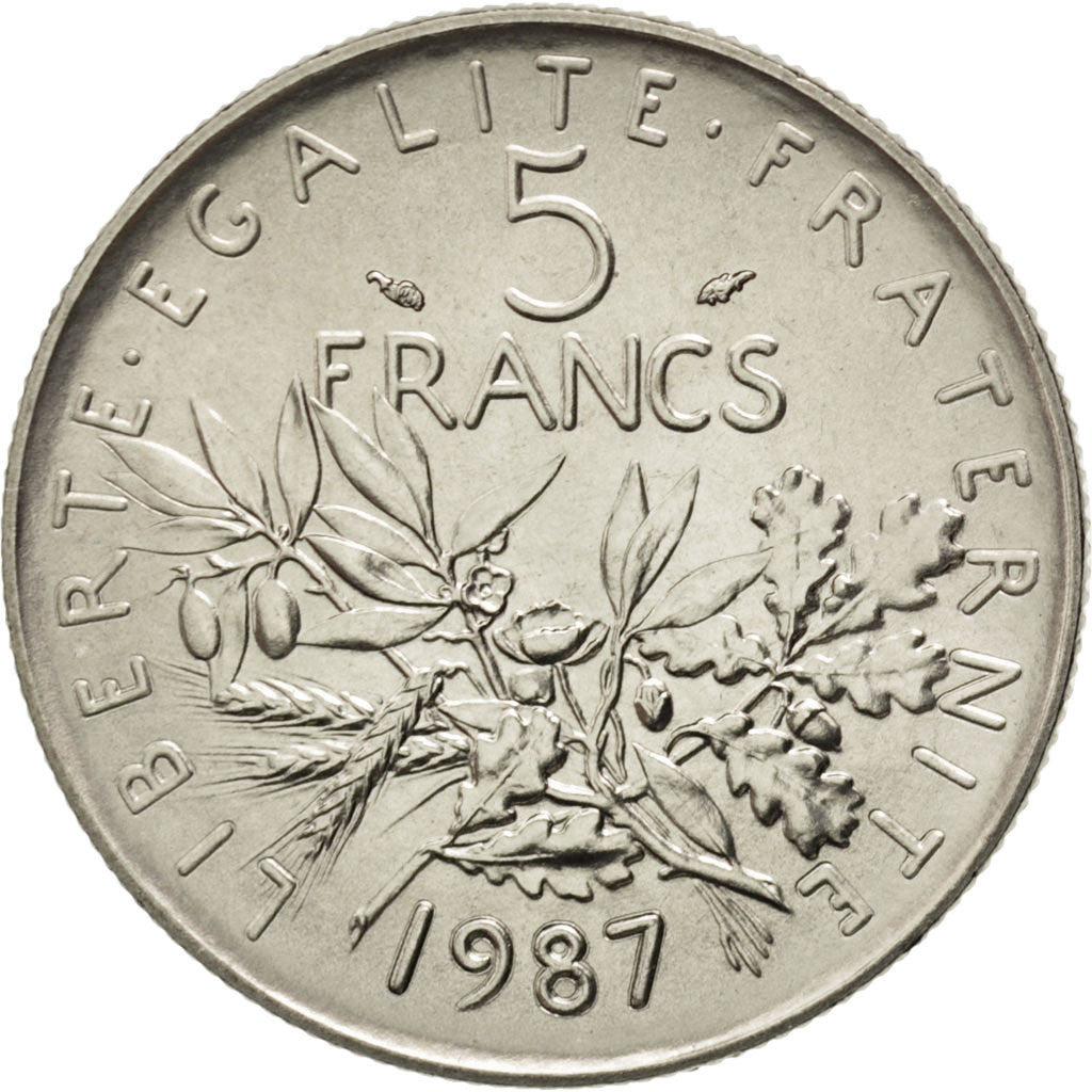 Monnaie, France, Semeuse, 5 Francs, 1987, SPL, Nickel Clad Copper-Nickel