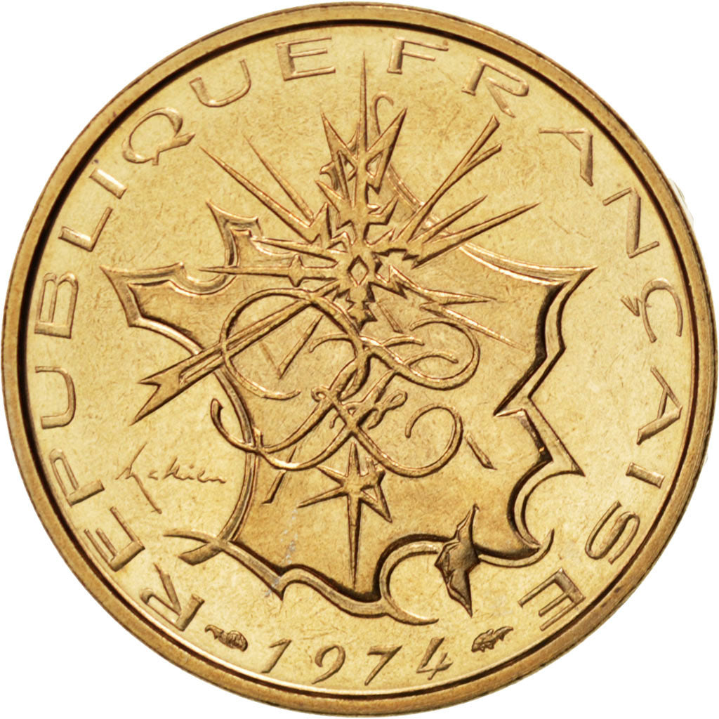 Vème République, 10 Francs Mathieu 1974, Tranche B, KM 940