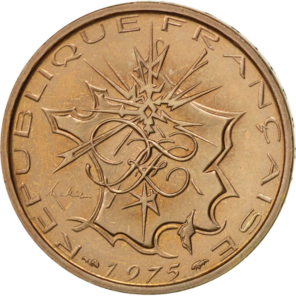 Vème République, 10 Francs Mathieu 1975, Tranche B, KM 940