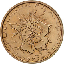 FRANCE, Mathieu, 10 Francs, 1975, KM #940, MS(63), Nickel-Brass, 26, Gadoury...