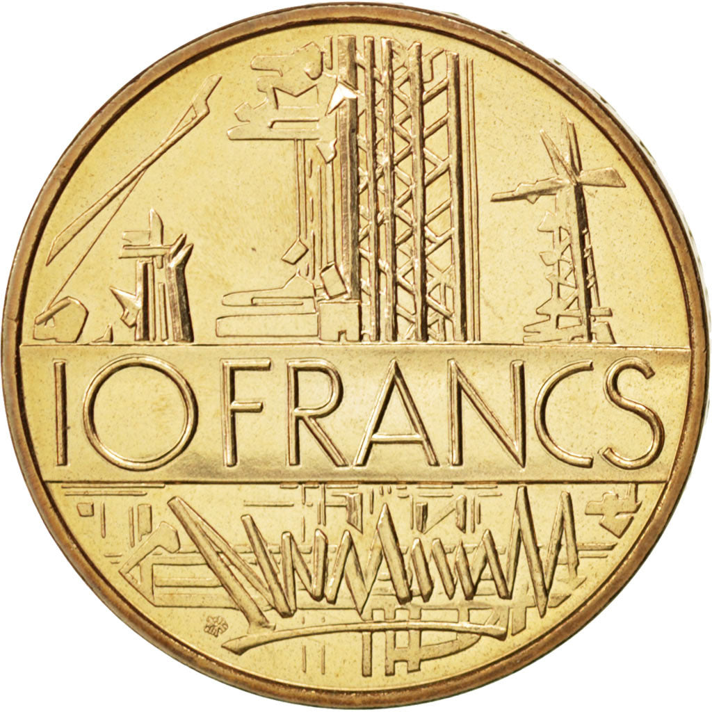 FRANCE, Mathieu, 10 Francs, 1987, KM #940, MS(63), Nickel-Brass, 26, Gadoury...