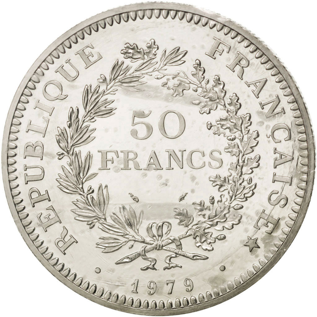 Vème République, 50 Francs Hercule 1979 Piéfort en platine, KM P652
