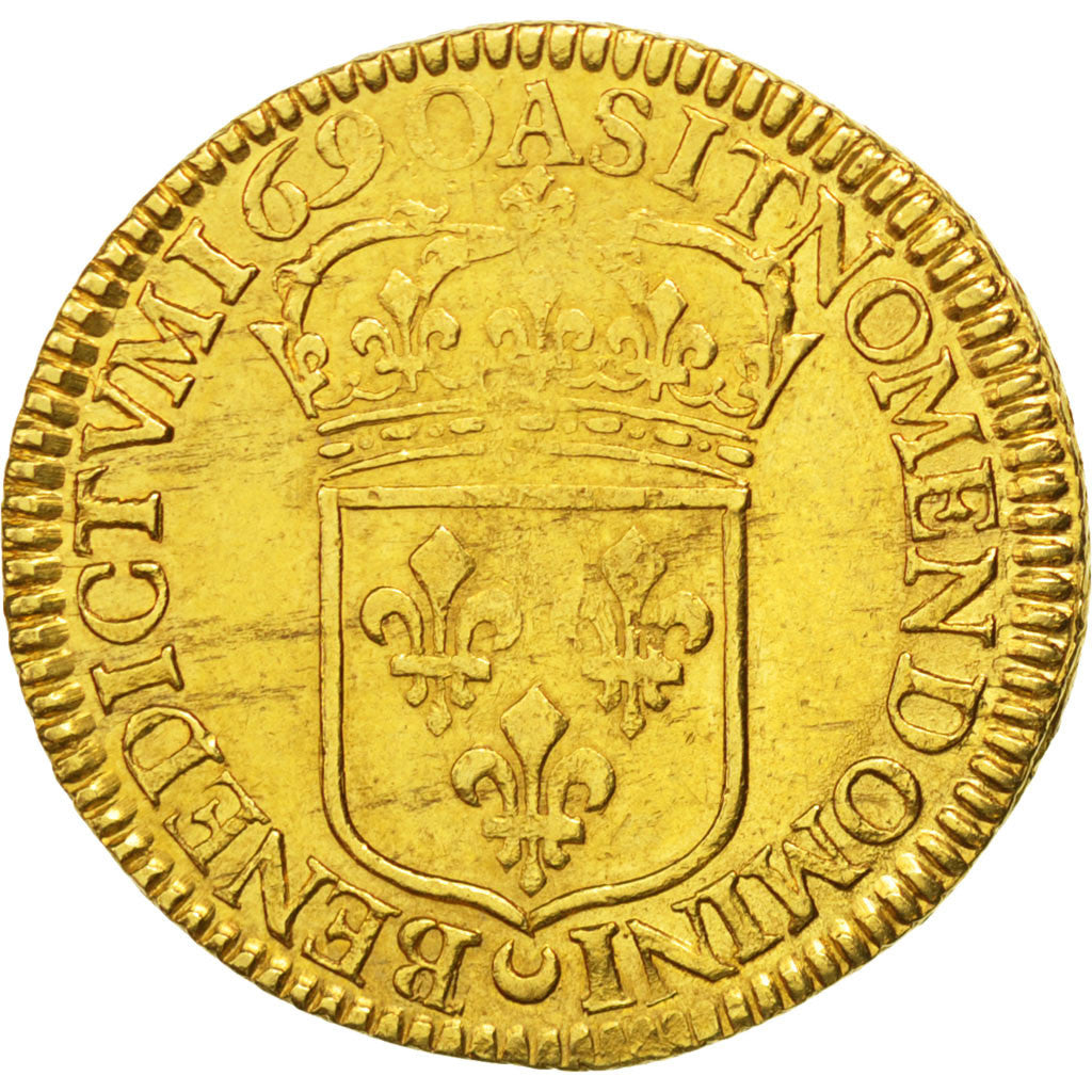 Francia, Louis XIV, Double louis d'or à l'écu, 2 Louis D'or, 1690, Paris, B...