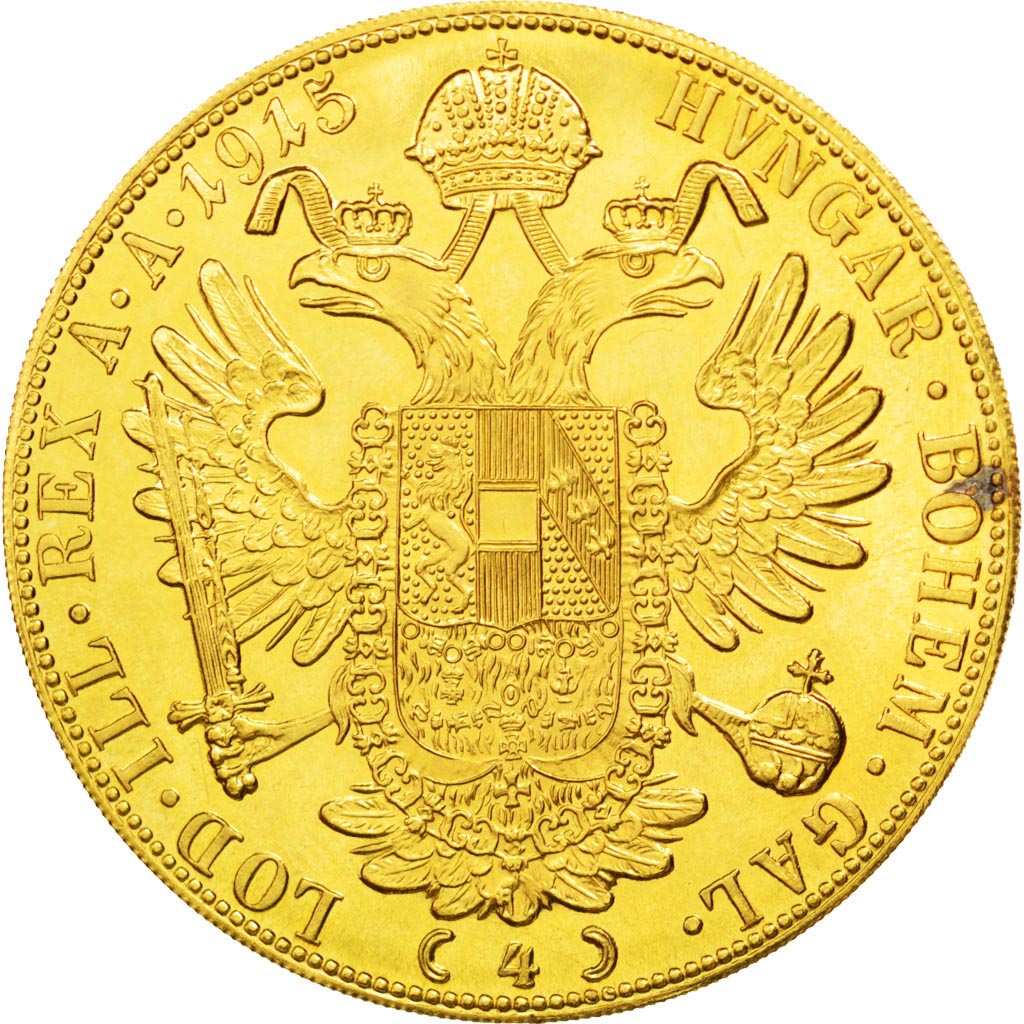 AUSTRIA, 4 Ducat, 1915, KM #2276, MS(63), Gold, 13.95