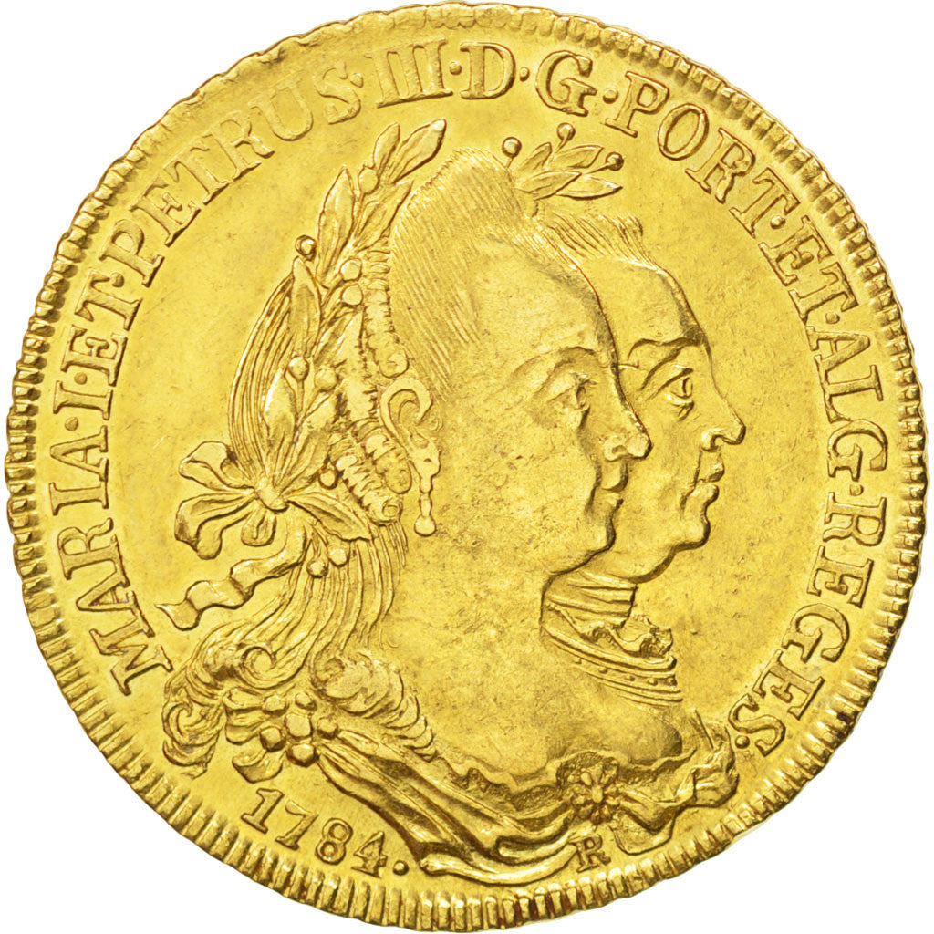 Münze, Brasilien, Maria I and Pedro III, 6400 Reis, 1784, Rio de Janeiro, SS+