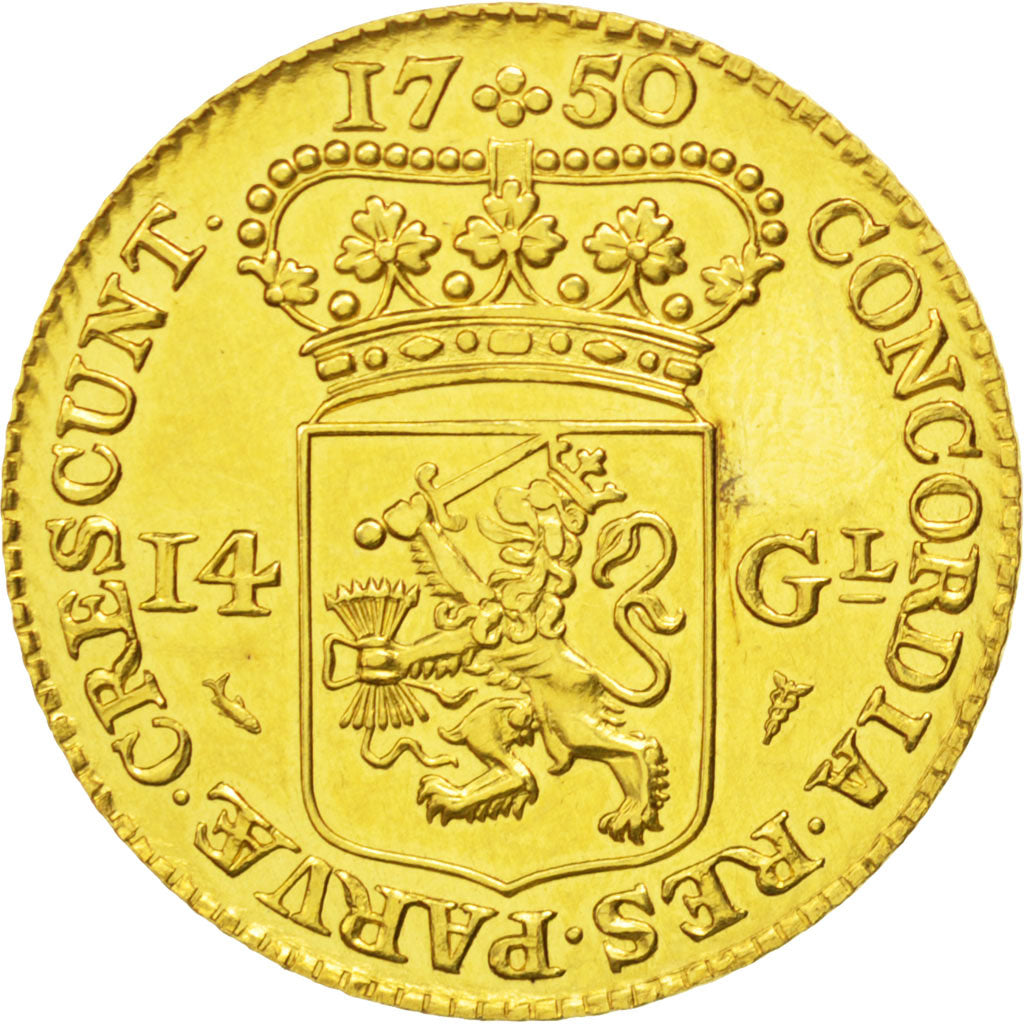 Pays-Bas, Hollande 14 Gulden 1750 refrappe, KM 97