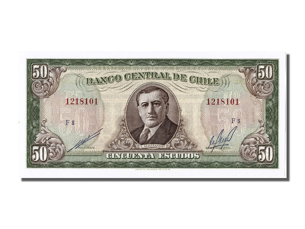 Geldschein, Chile, 50 Escudos, UNZ