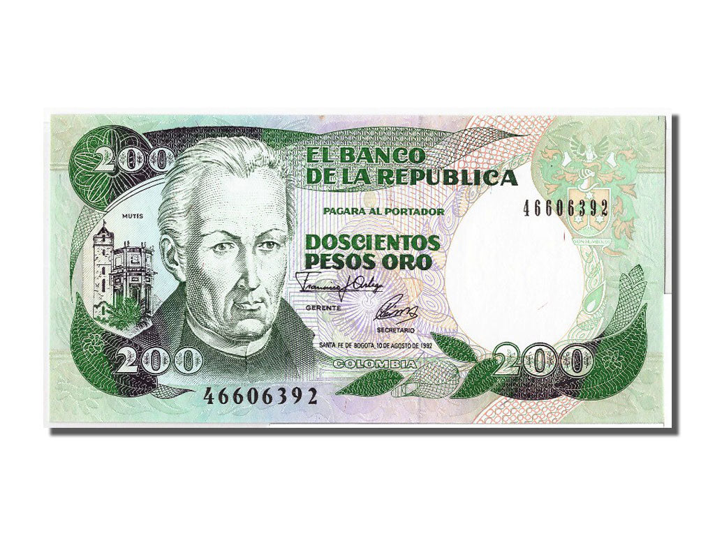 Banknote, Colombia, 200 Pesos Oro, 1992, 1992-08-10, UNC(65-70)