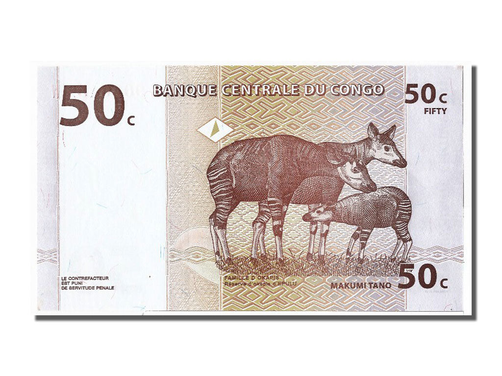 Geldschein, Congo Democratic Republic, 50 Centimes, 1997, 1997-11-01, UNZ