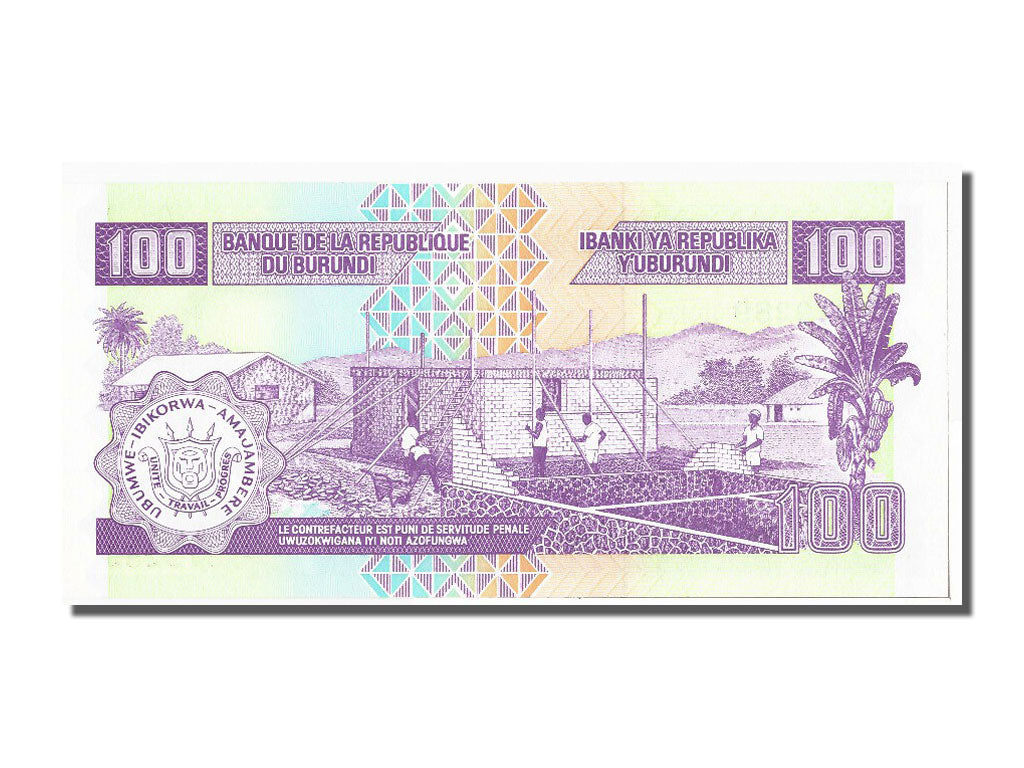 Billet, Burundi, 100 Francs, 2001, 2001-08-01, NEUF