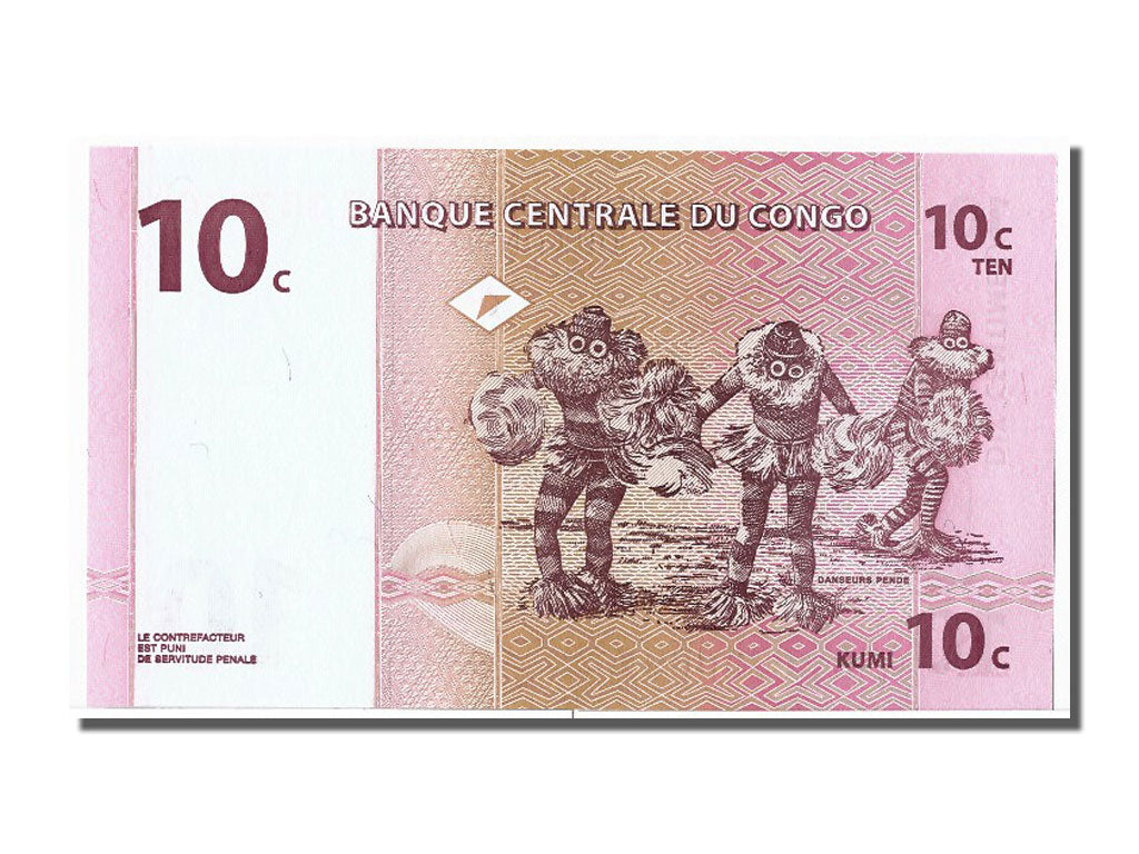 Banknote, Congo Democratic Republic, 10 Centimes, 1997, 1997-11-01, UNC(65-70)