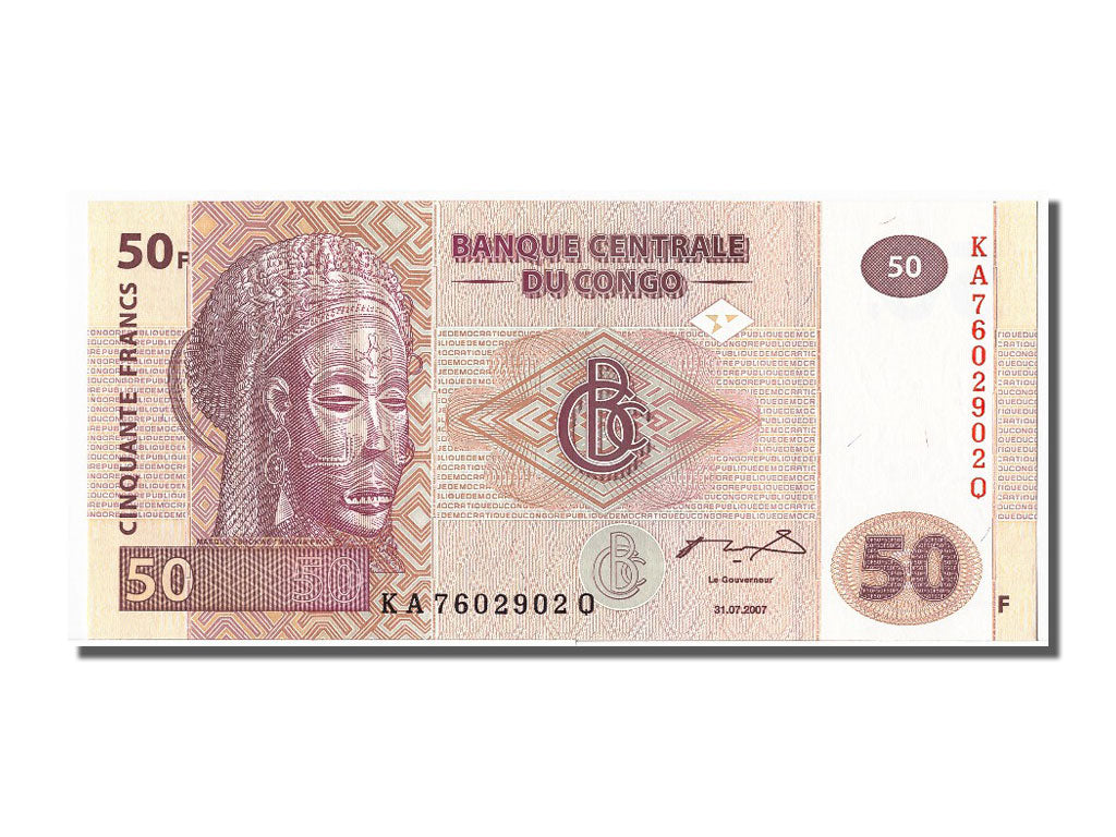 Banknote, Congo Democratic Republic, 50 Francs, 2007, 2007-07-31, UNC(65-70)