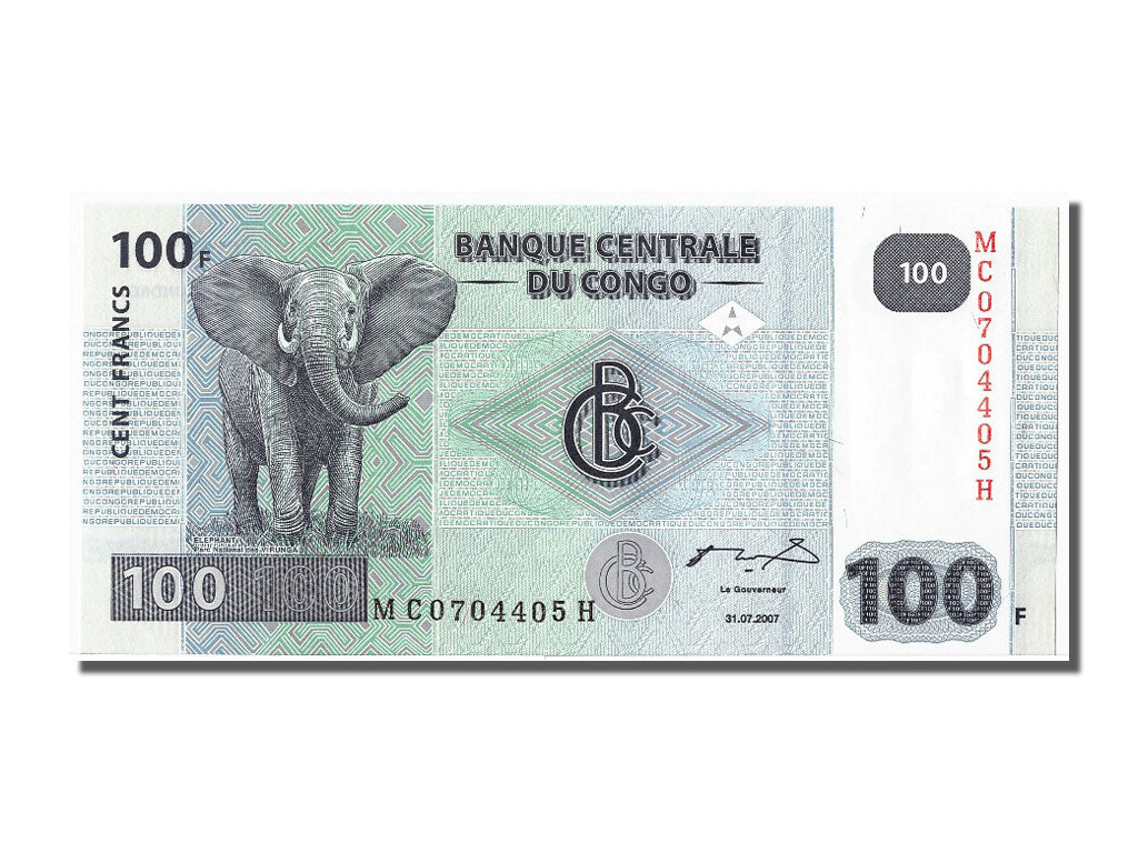 Geldschein, Congo Democratic Republic, 100 Francs, 2007, UNZ
