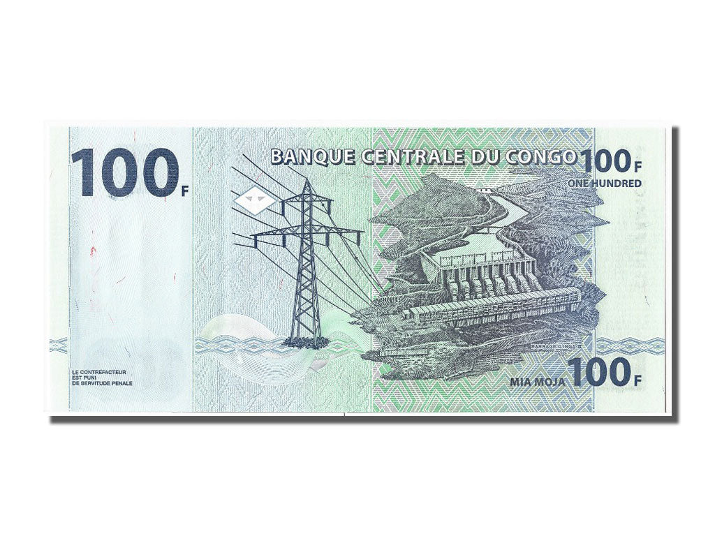 Geldschein, Congo Democratic Republic, 100 Francs, 2007, UNZ