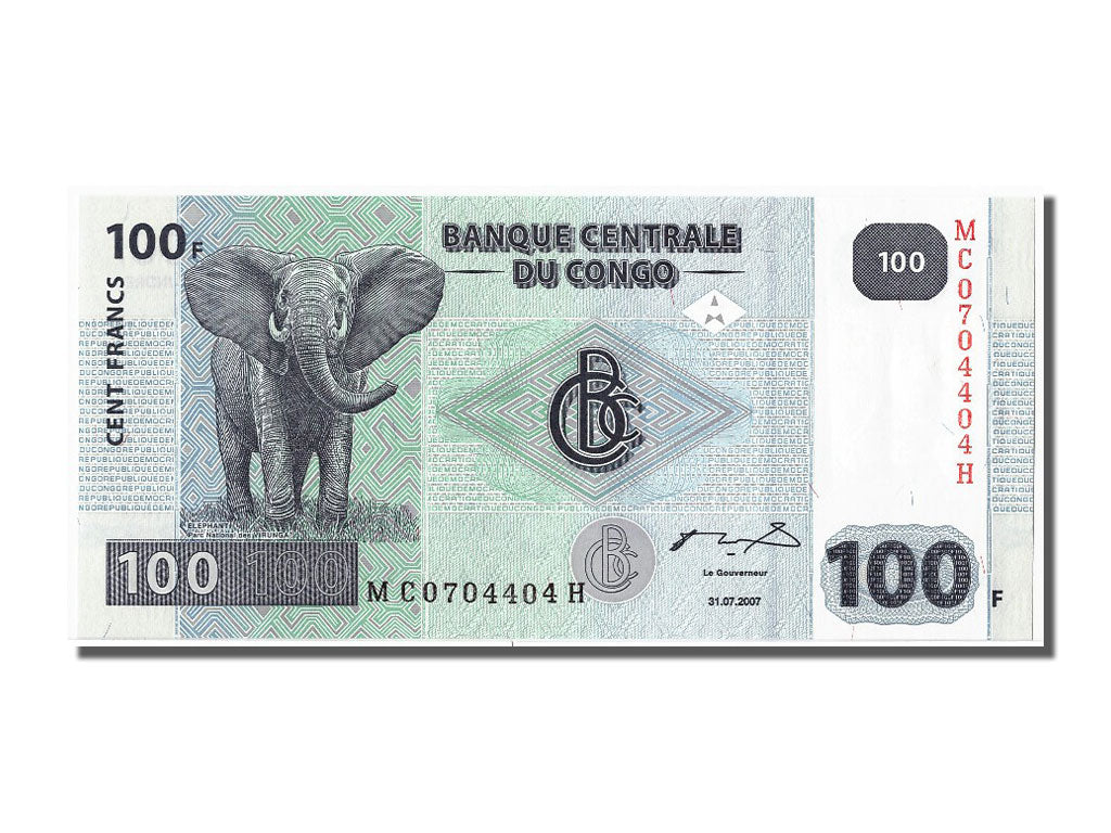 Banconote, Repubblica Democratica del Congo, 100 Francs, 2007, FDS