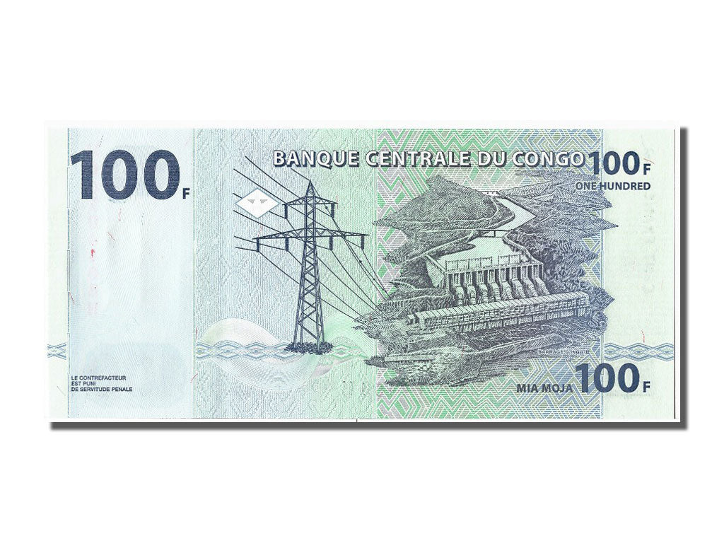 Banconote, Repubblica Democratica del Congo, 100 Francs, 2007, FDS