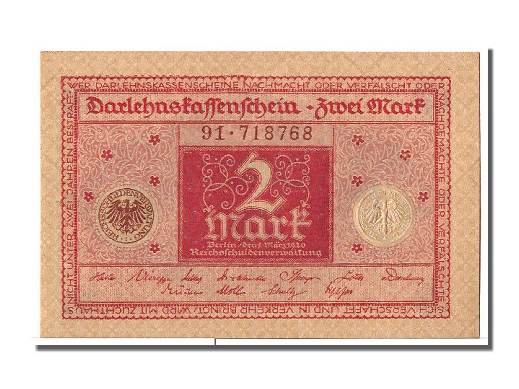 Banknot, Niemcy, 2 Mark, 1920, 1920-03-01, UNC(65-70)