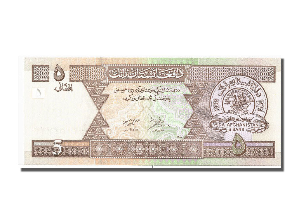Geldschein, Afghanistan, 5 Afghanis, 2002, UNZ