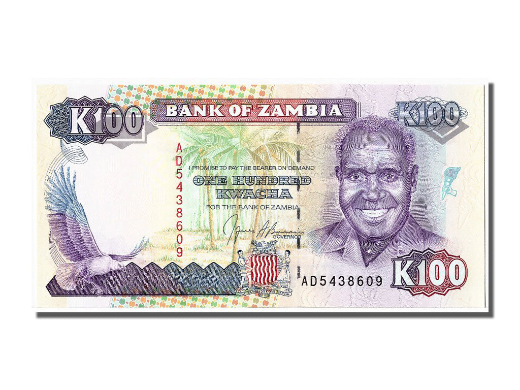 Banconote, Zambia, 100 Kwacha, FDS
