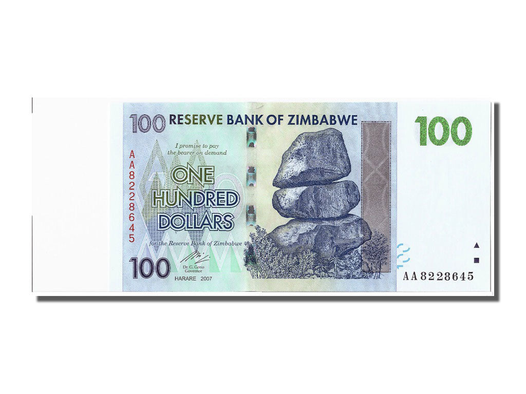 Banconote, Zimbabwe, 100 Dollars, 2008, 2008-08-01, FDS