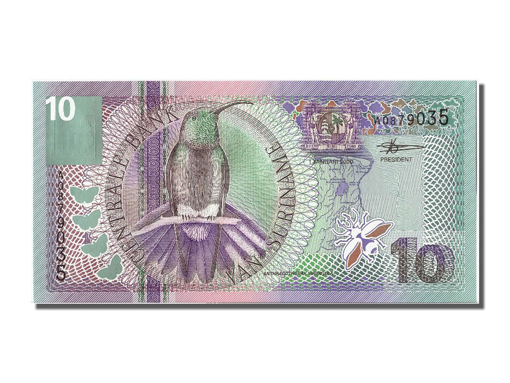 Banknote, Suriname, 10 Gulden, 2000, 2000-01-01, UNC(65-70)