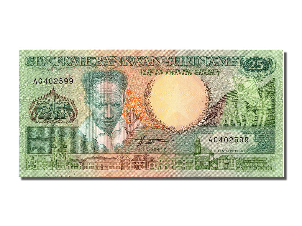 Banknote, Suriname, 25 Gulden, 1988, 1988-01-09, UNC(65-70)