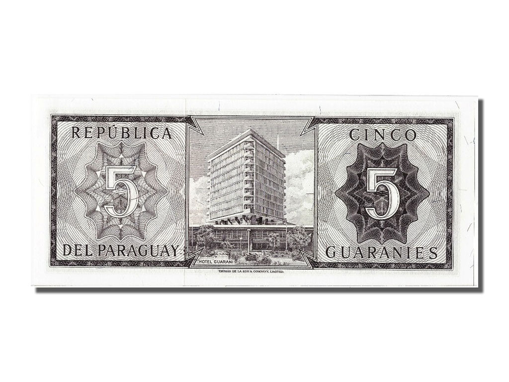 Banconote, Paraguay, 5 Guaranies, 1952, FDS