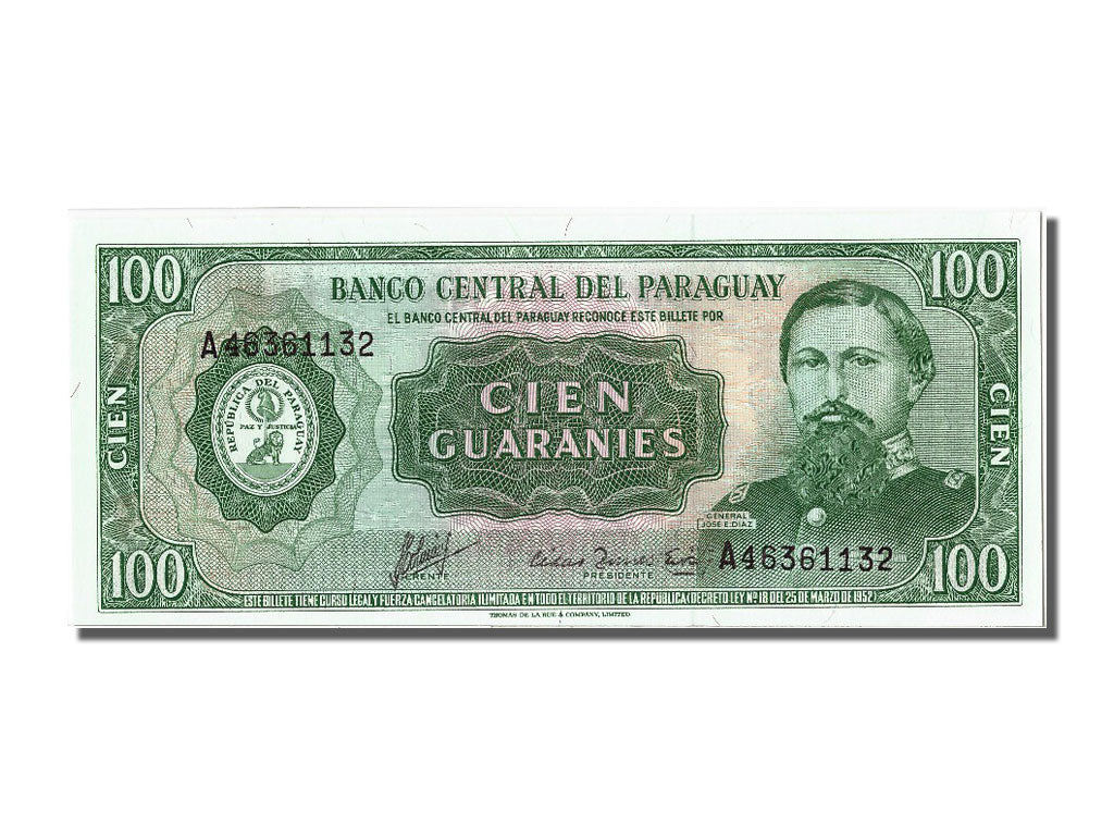 Banknote, Paraguay, 100 Guaranies, 1952, UNC(65-70)