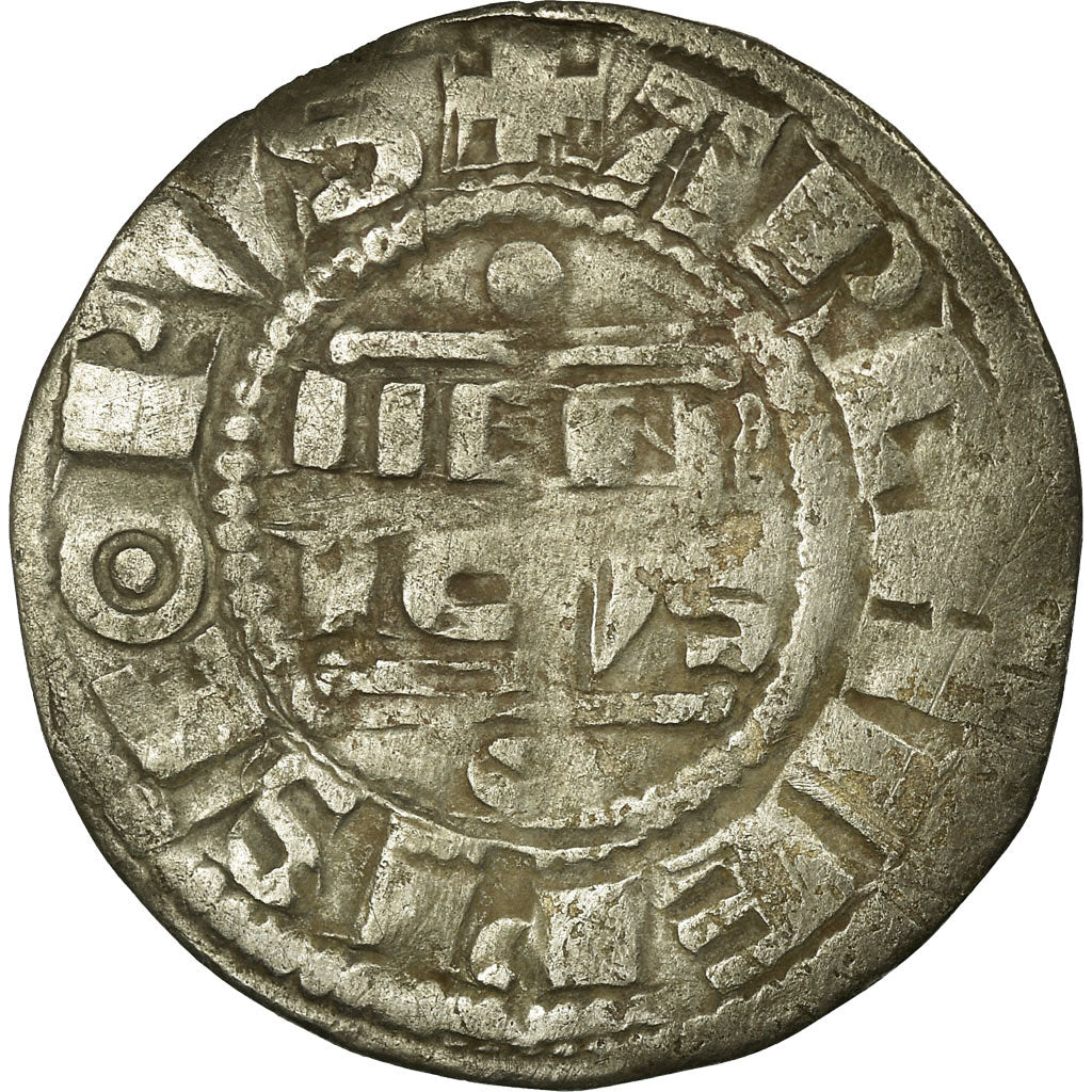 Moneta, Francia, Denarius, Reims, MB+, Argento