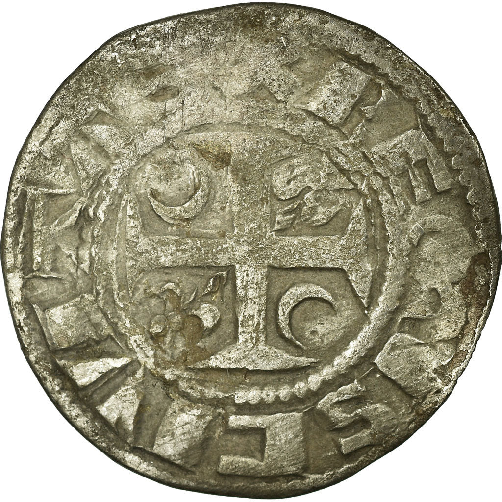 Moneta, Francia, Denarius, Reims, MB+, Argento