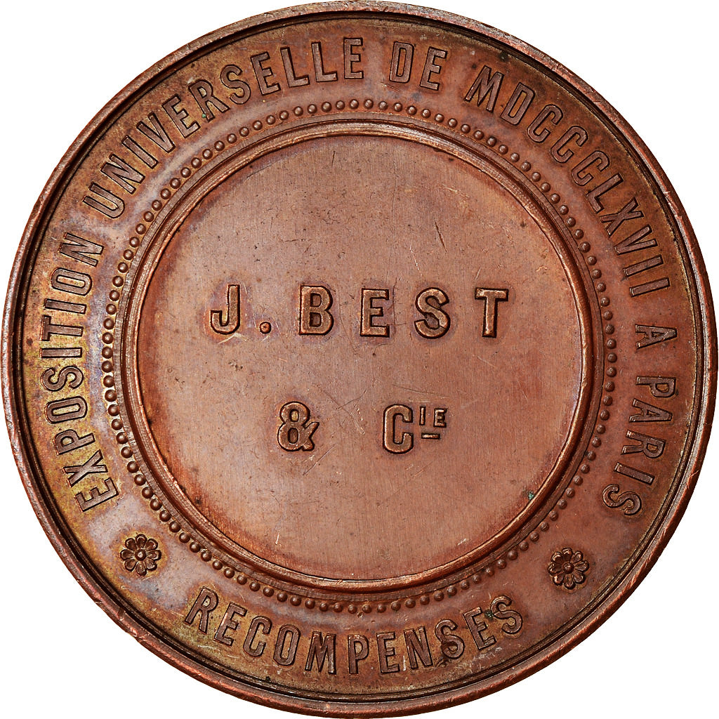 France, Medal, Napoléon III, Exposition Universelle de Paris, 1867, Ponscarme