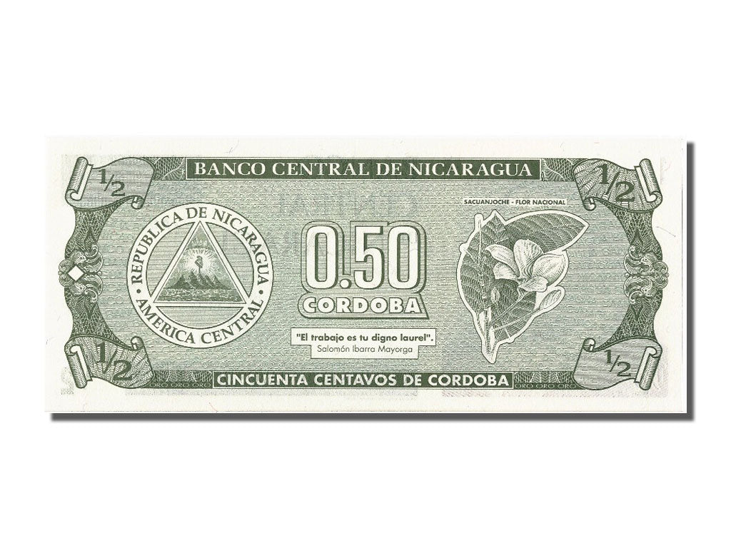 Banknote, Nicaragua, 1/2 Cordoba, UNC(65-70)