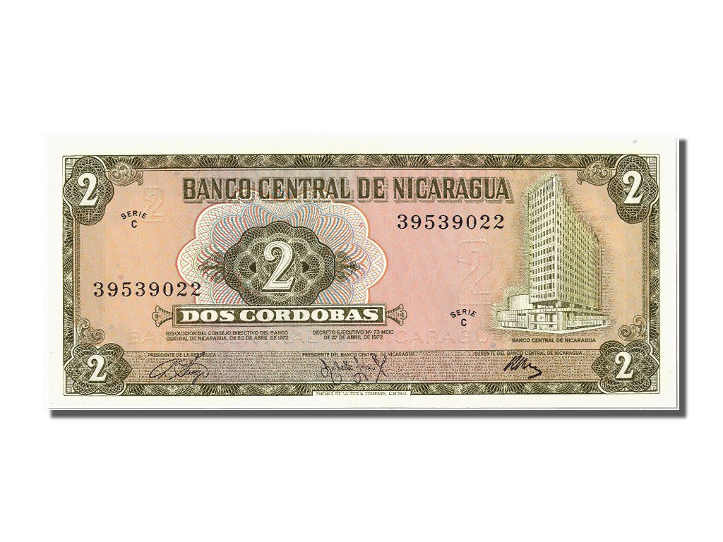 Banknote, Nicaragua, 2 Cordobas, 1972, 1972-04-27, UNC(65-70)
