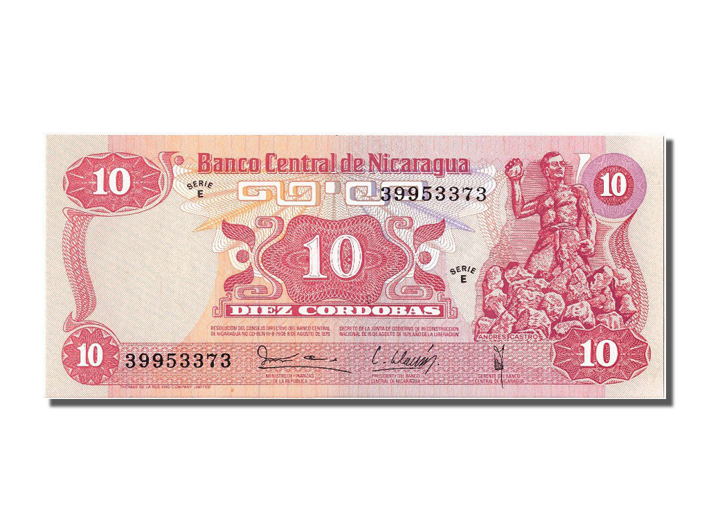 Banknote, Nicaragua, 10 Cordobas, 1979, UNC(65-70)