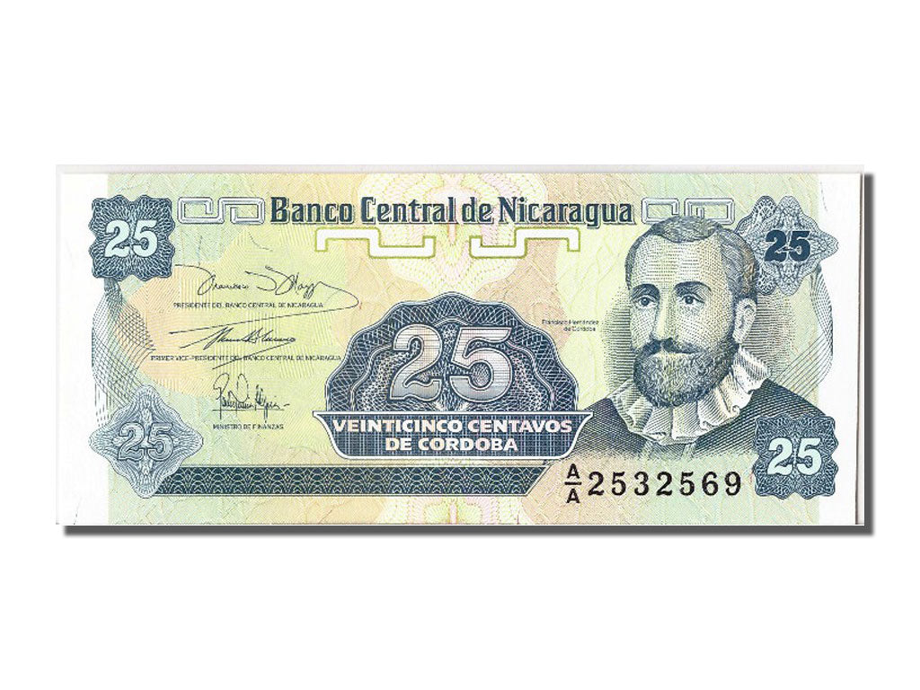 Banconote, Nicaragua, 25 Centavos, FDS