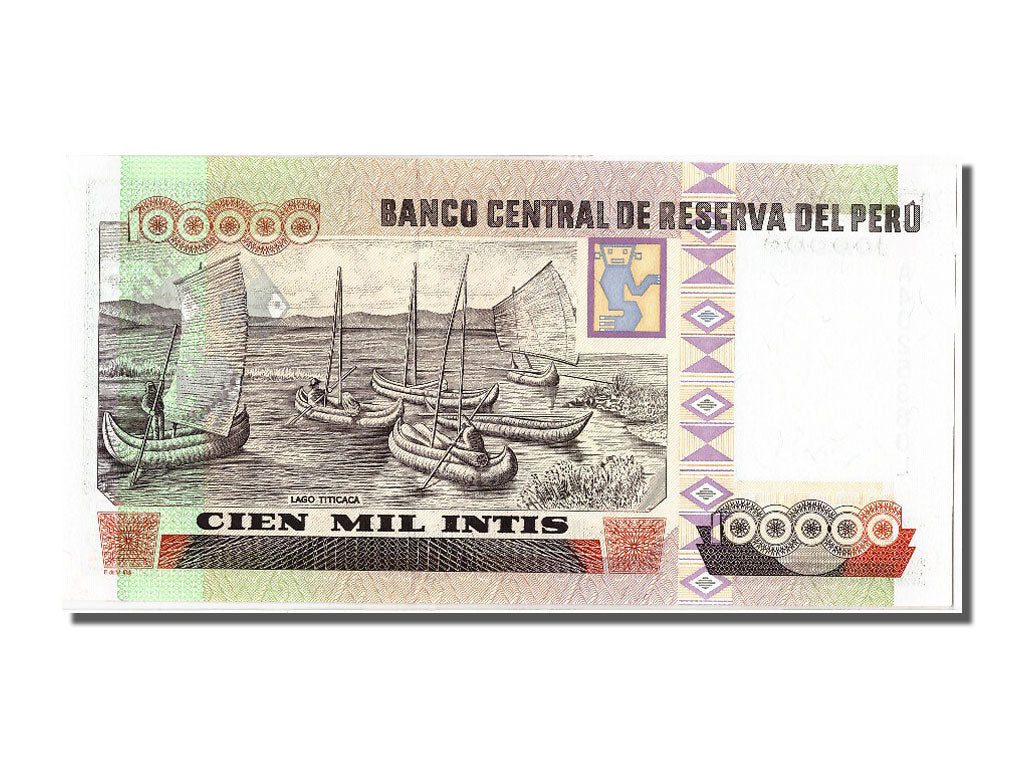 Peru, 100,000 Intis, 1989, KM #145, 1989-12-21, UNC(65-70), A4025380L