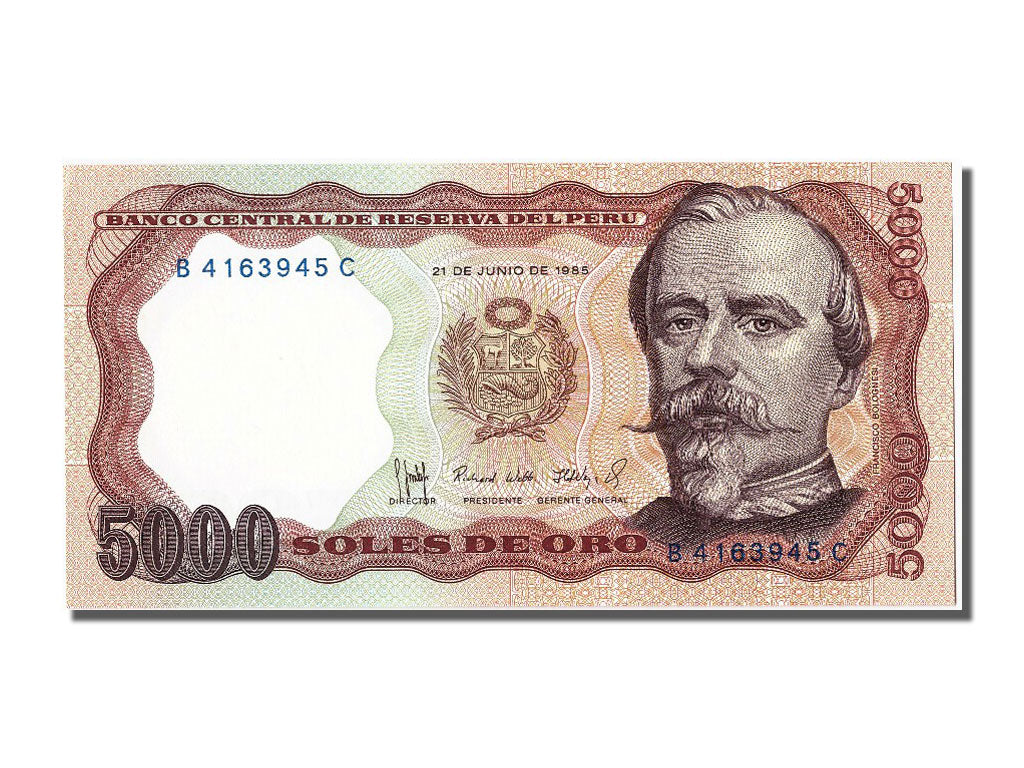 Banknote, Peru, 5000 Soles De Oro, 1985, 1985-06-21, UNC(65-70)