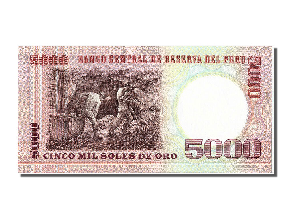 Banknote, Peru, 5000 Soles De Oro, 1985, 1985-06-21, UNC(65-70)