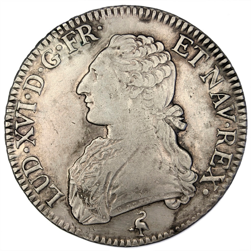FRANCE, Ecu, 1791, Paris, EF(40-45), Silver, Gadoury #356, 29.39