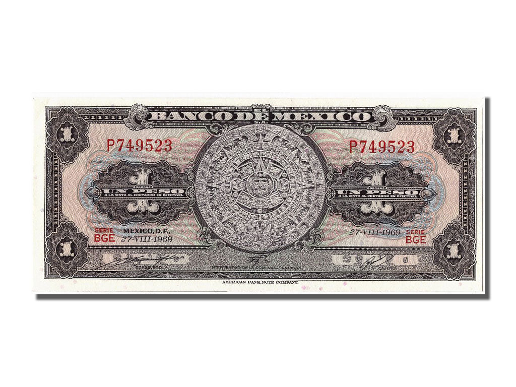 Billete, 1 Peso, 1969, México, 1969-08-27, UNC