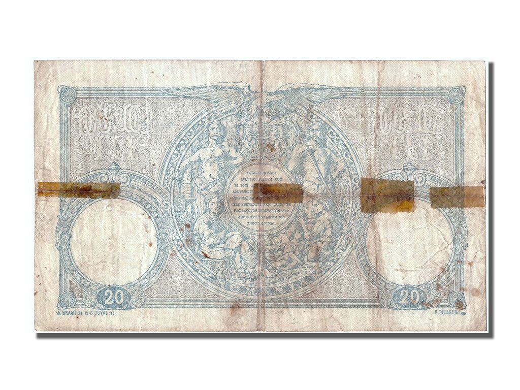 Romania, 20 Lei, 1907, 1907-06-07, VG(8-10), G 796