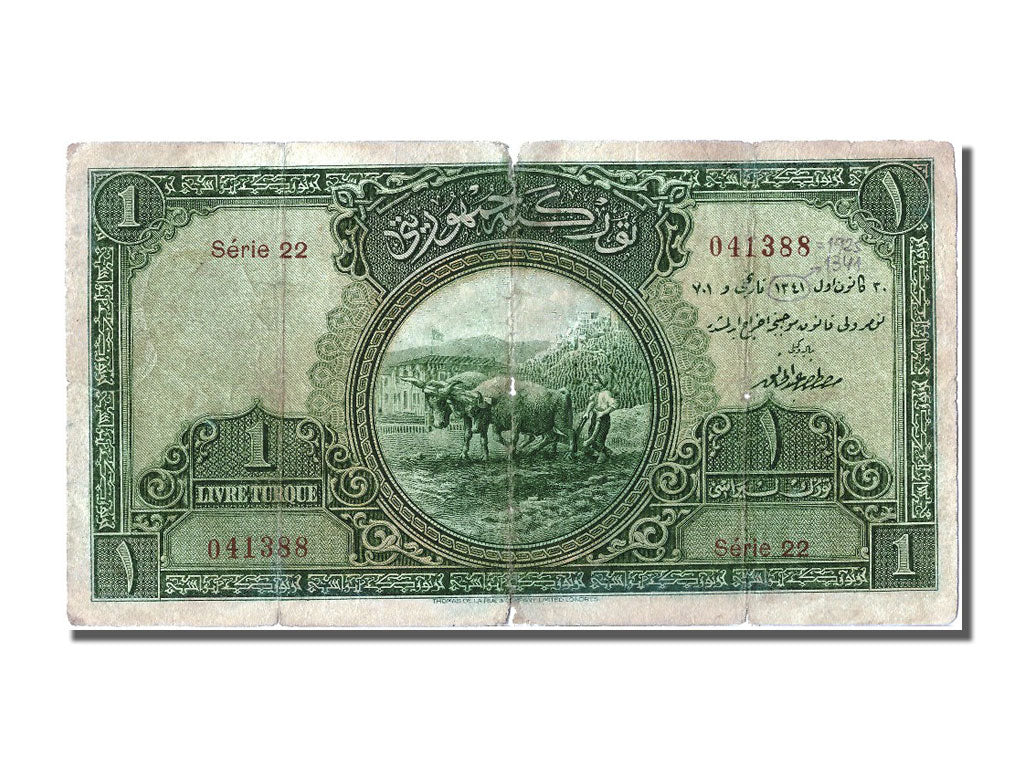 Turkey, 1 Livre, 1926, VG(8-10), 041388