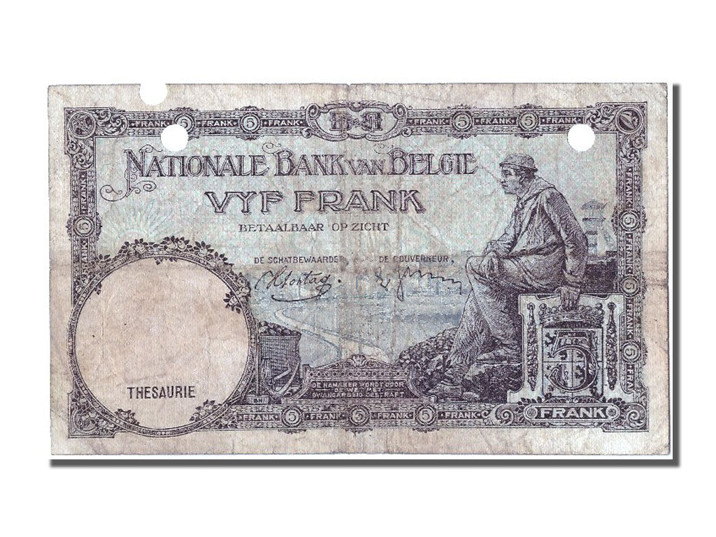 Belgique, 5 Francs type 1938