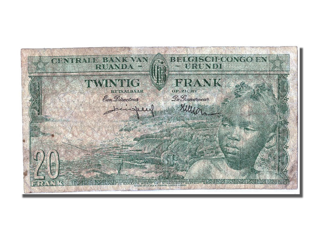Belgian Congo, 20 Francs, 1959, KM #31, 1959-12-01, VF(30-35), AX511693