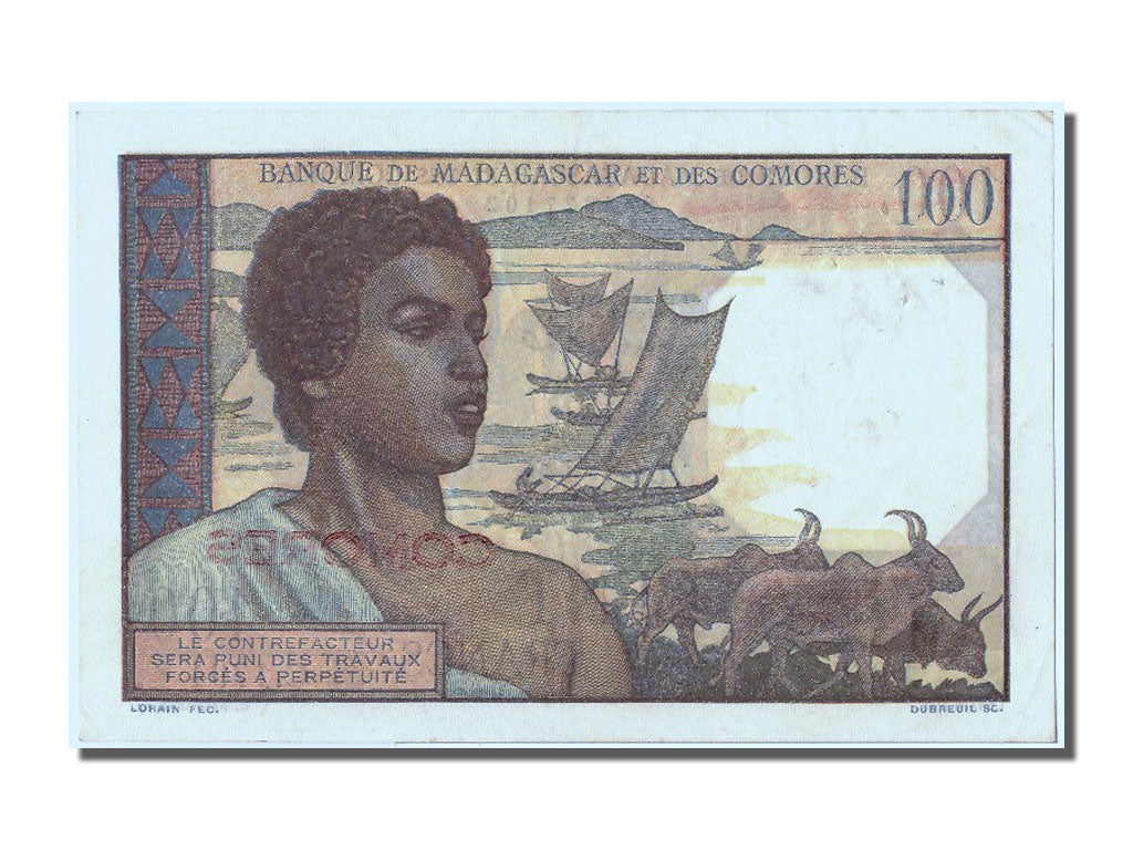Comoros, 100 Francs, KM #3b, UNC(60-62), C.1794