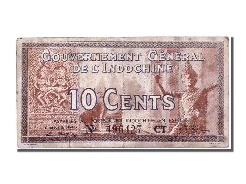 French Indo-China, 10 Cents, KM #85d, EF(40-45)