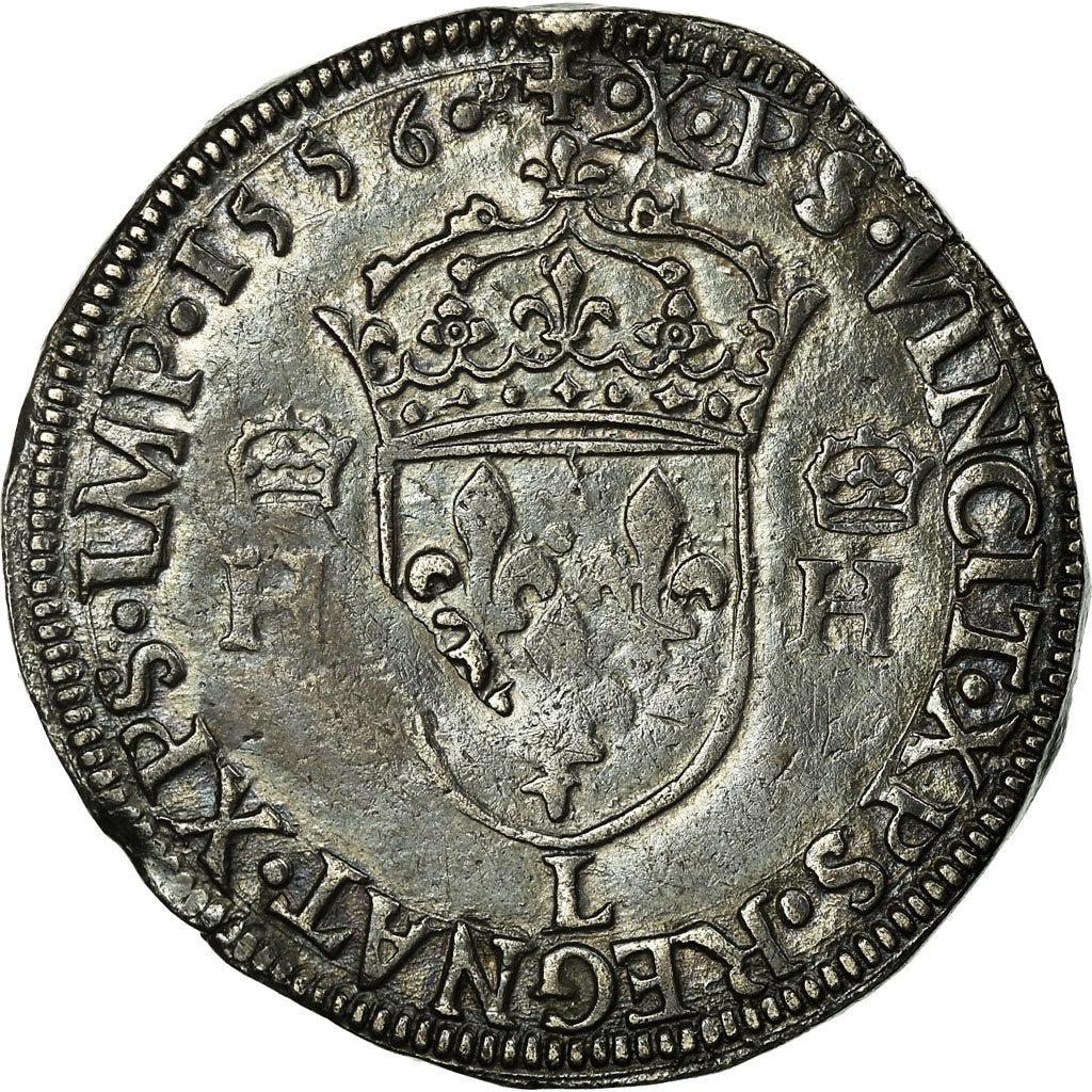 Coin, France, Teston, 1556, Bayonne, VF(30-35), Silver, Duplessy:983