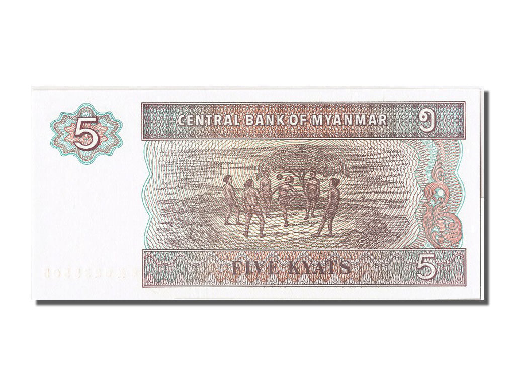 Banknot, Myanmar, 5 Kyats, UNC(65-70)