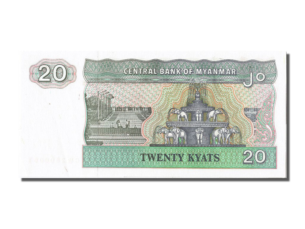 Biljet, Myanmar, 20 Kyats, NIEUW